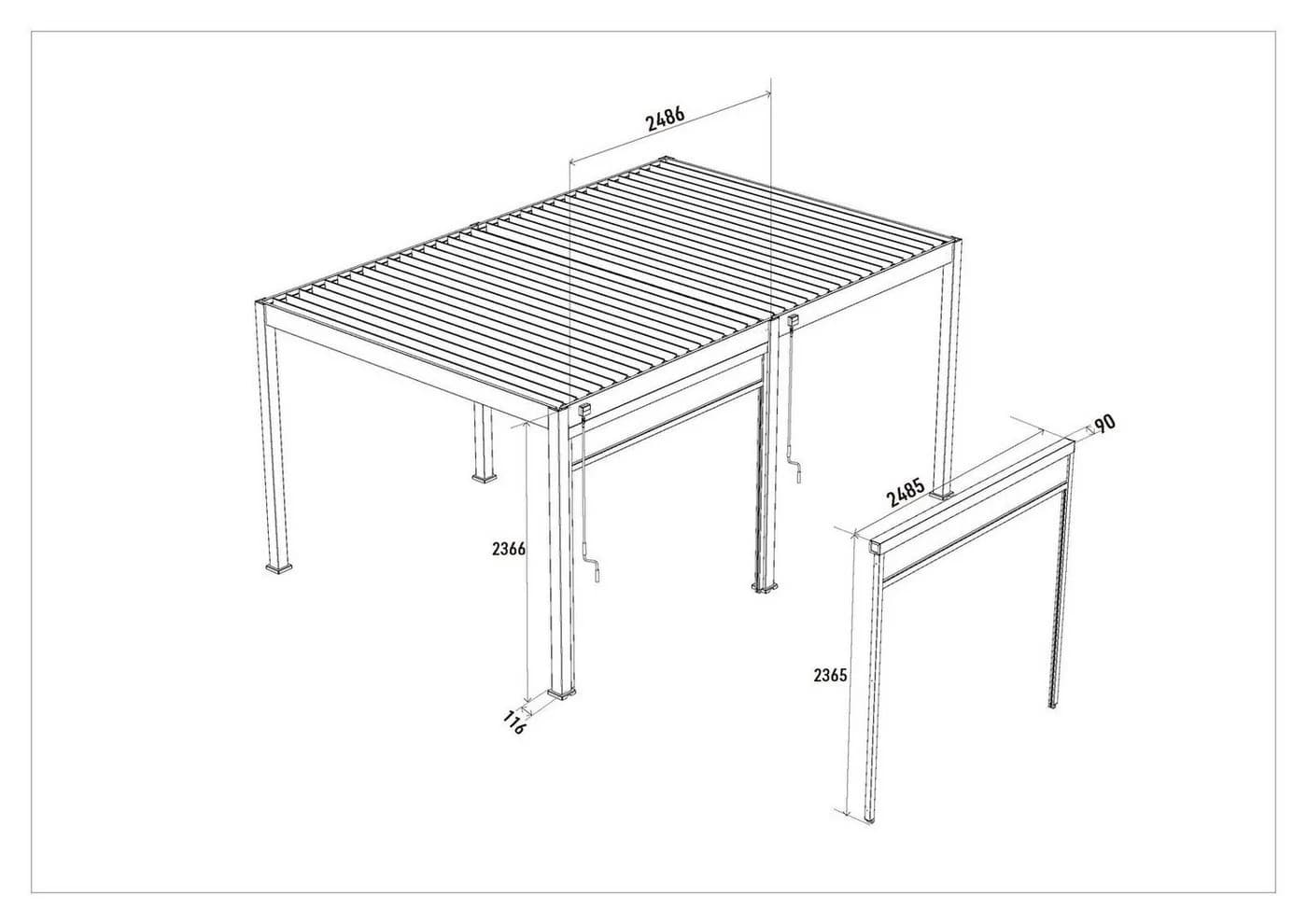 Pavillon-Rollo Aluminium/Textil Weiß Mömax DE - Bild 5