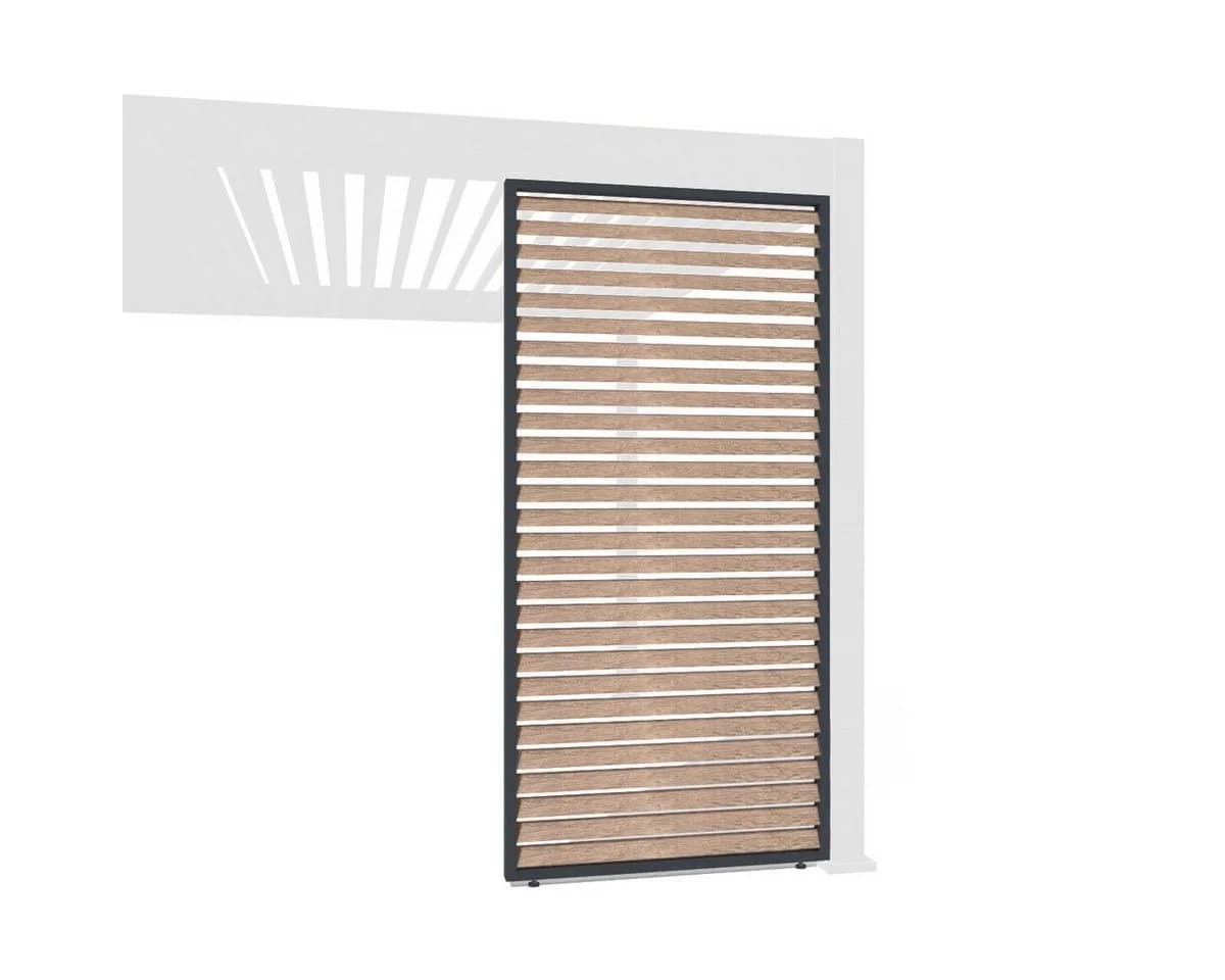 Weide Pavillonseitenteil Lamellenwand Holzoptik Aluminium - Bild 2