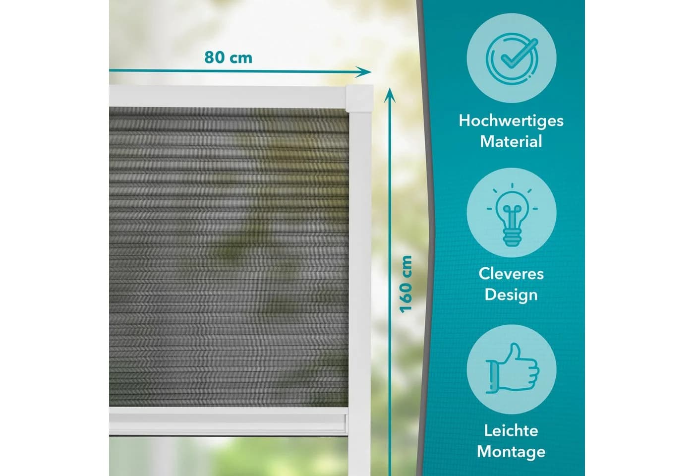 APANA Insektenschutzplissee für Dachfenster mit Aluminiumrahmen