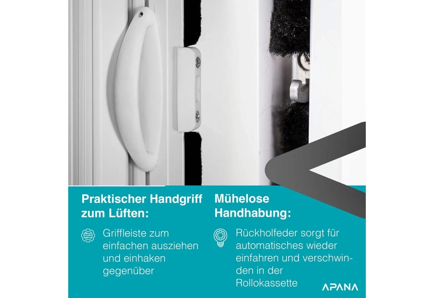 APANA Insektenschutz-Rollo Tür Schwarz/Braun Selbstbausatz - Bild 5