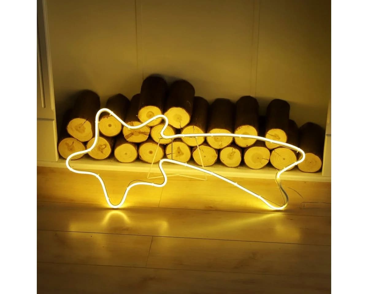 Salcar LED-Lichterkette 70cm 240er LED Neonlicht Stern Außen Sternschnuppe Weihnachtslicht