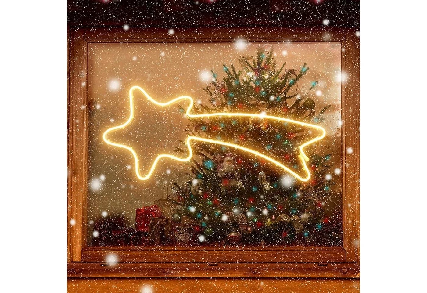 Salcar LED-Lichterkette 70cm 240er LED Neonlicht Stern Außen Sternschnuppe Weihnachtslicht - Bild 3