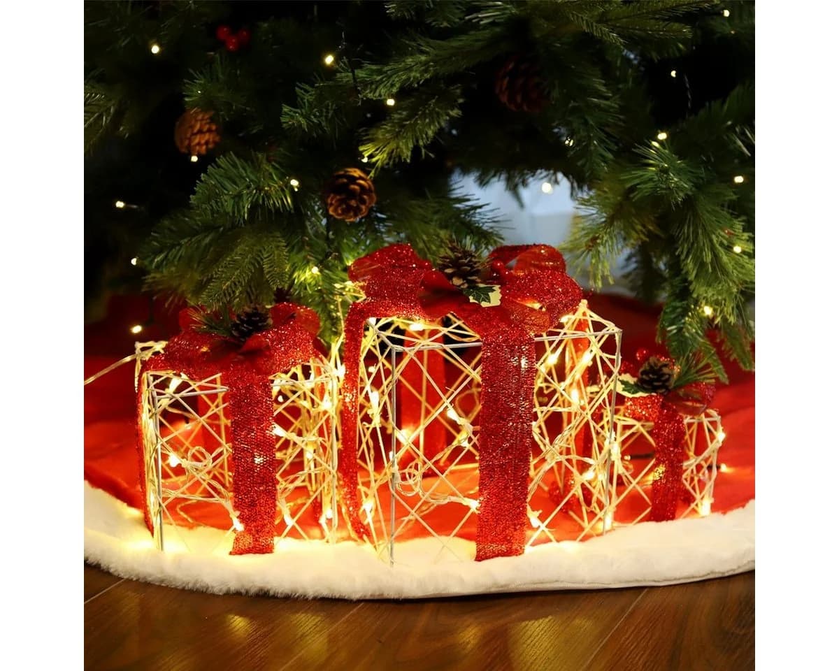 Salcar LED-Lichterkette 3er Set Geschenkbox Weihnachten Dekoration 48 LEDs - Bild 4