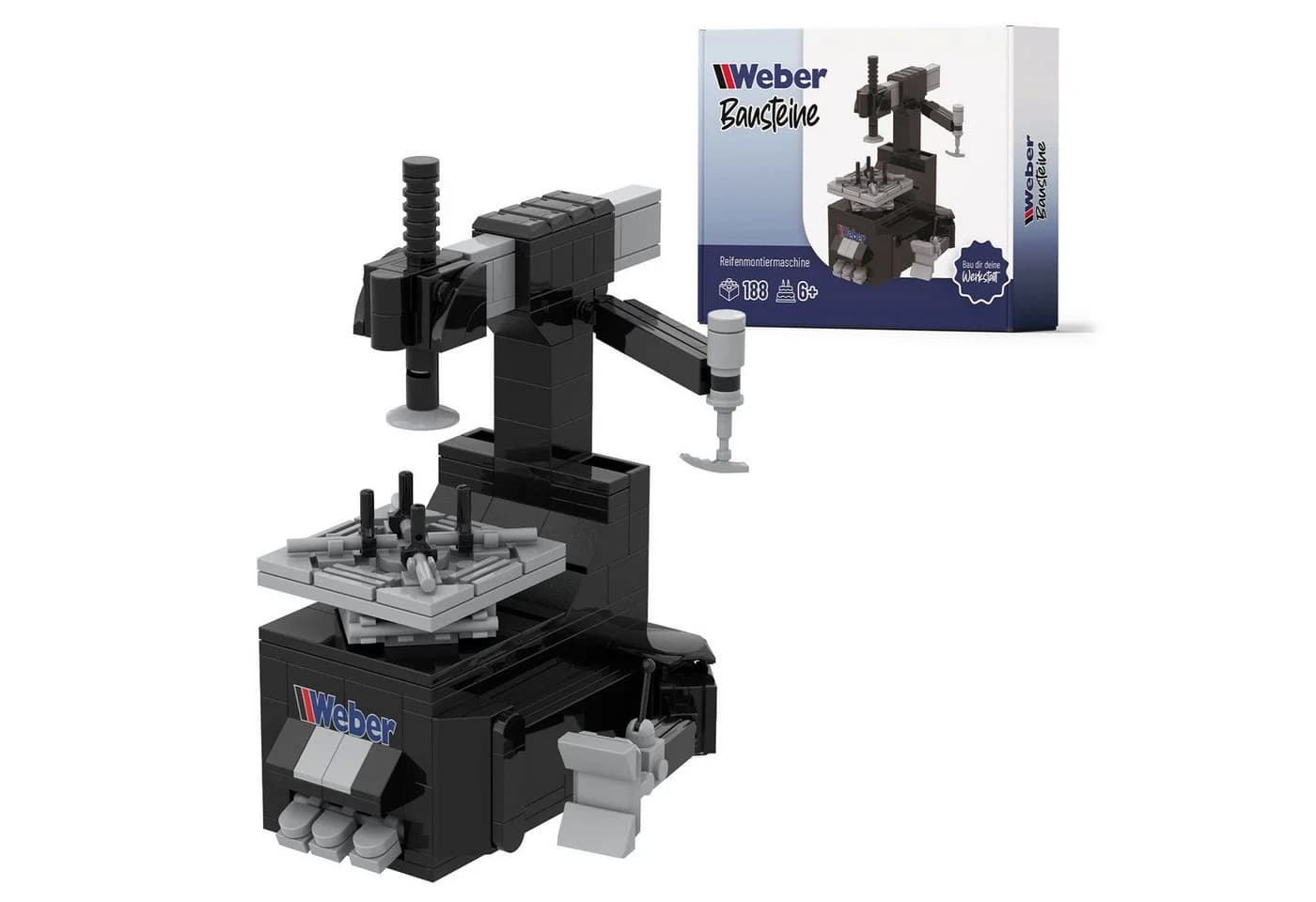 Weber Bausteine Reifenmontiermaschine Werkstatt Garage 188 Teile - Bild 2