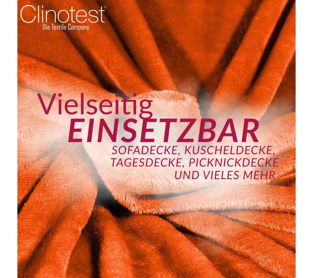 Clinotest Kuscheldecke Terracotta 100% Polyester flauschig