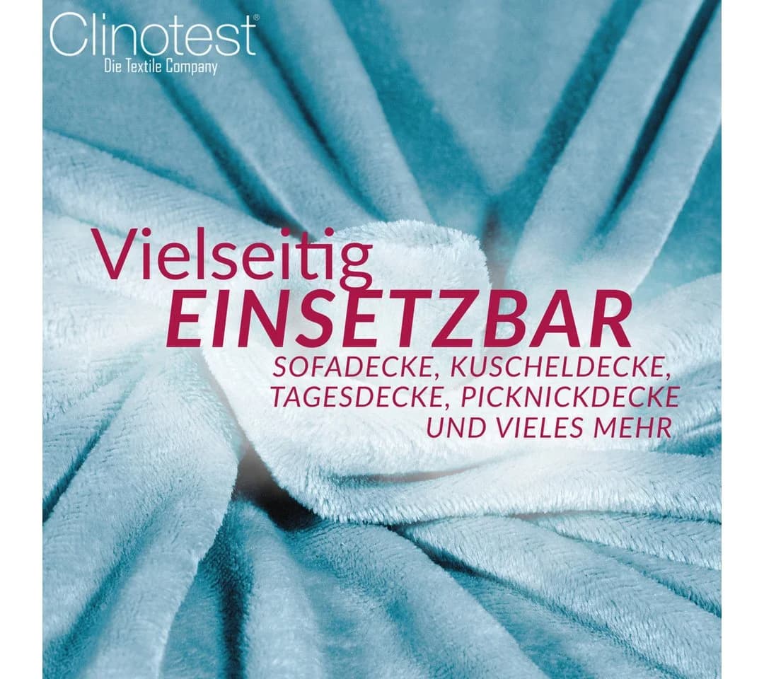 Clinotest Wohndecke Kuscheldecke 100% Polyester Flauschig