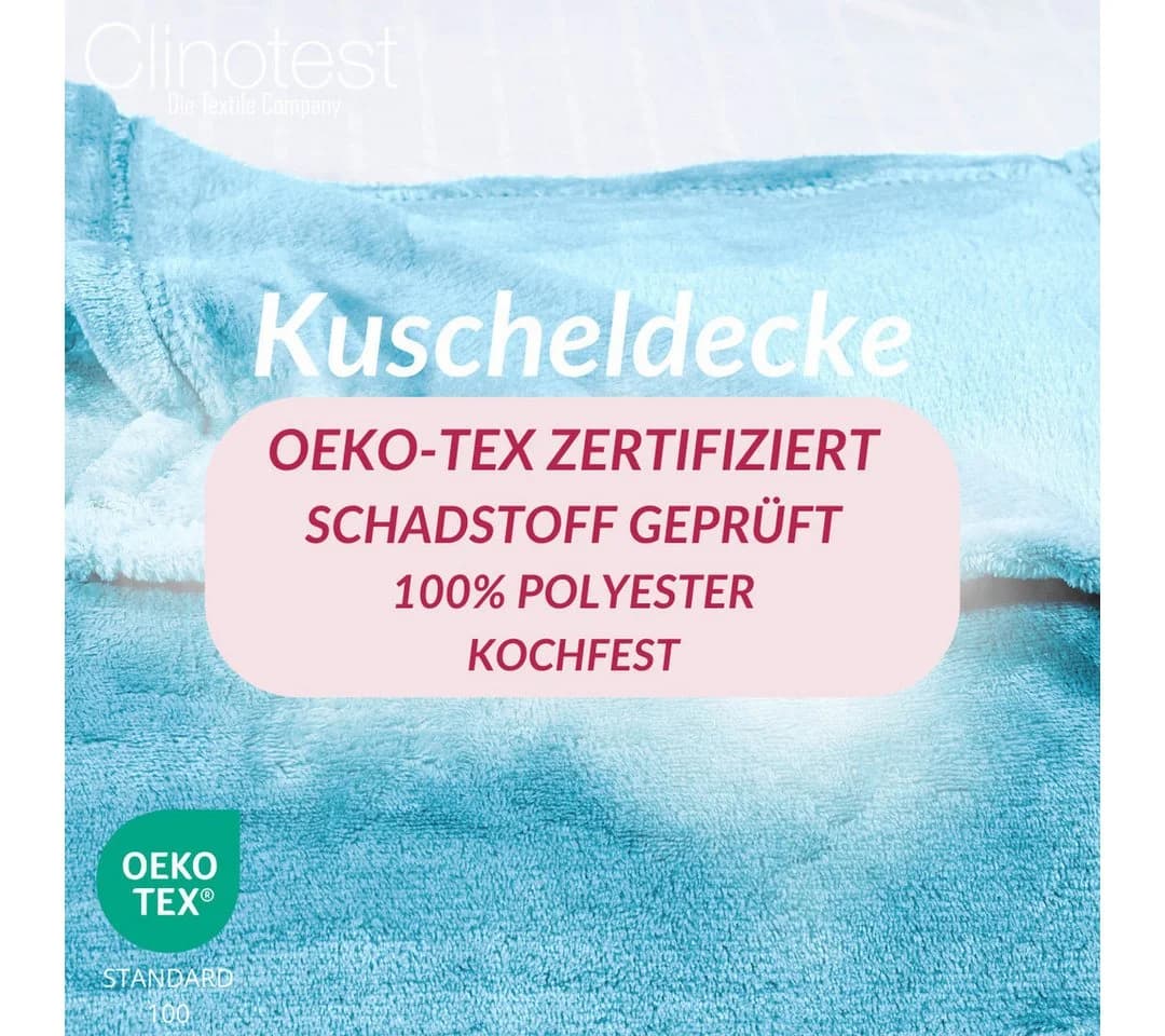 Clinotest Wohndecke Kuscheldecke 100% Polyester Flauschig - Bild 4