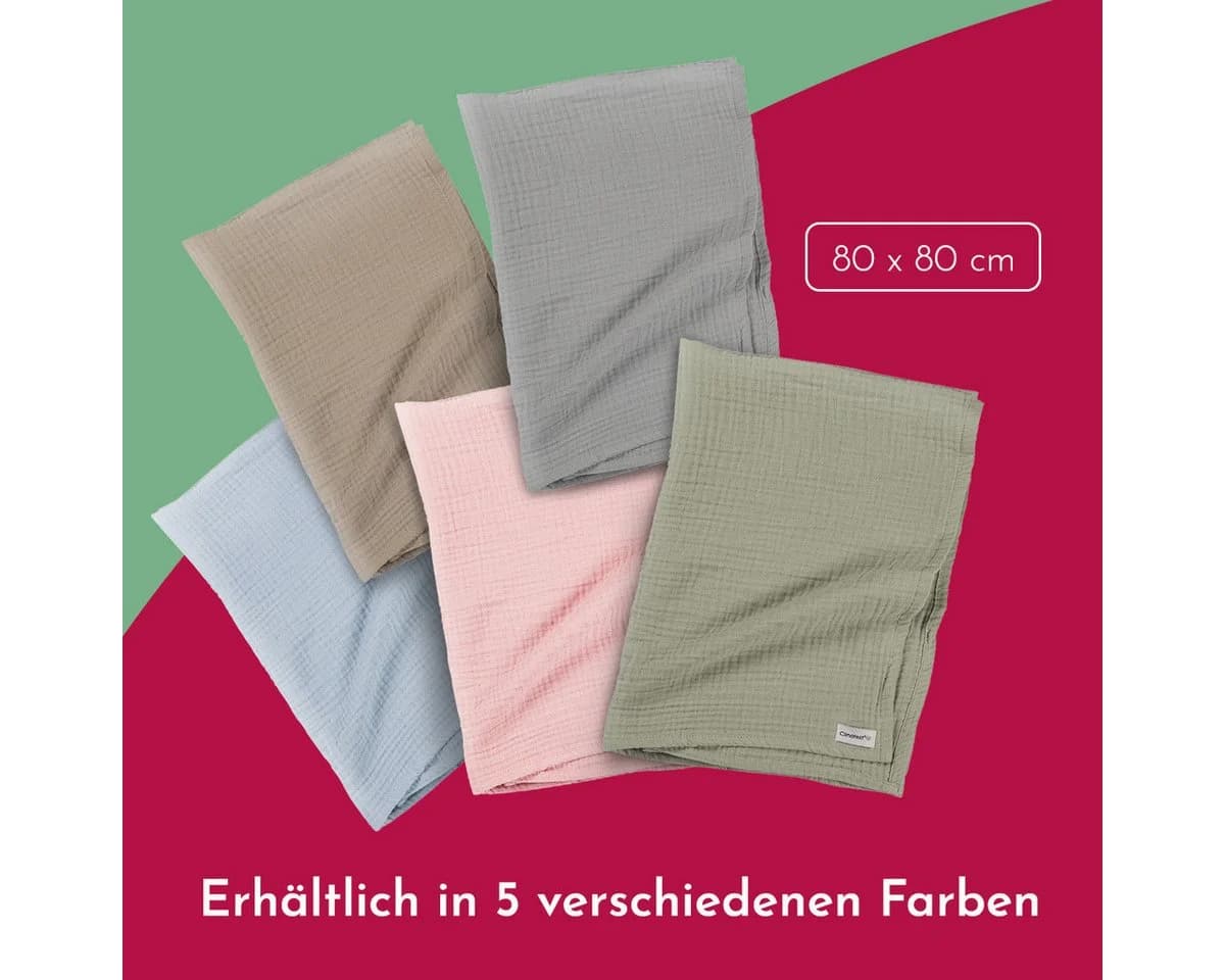 Clinotest Babydecke Musselintuch Rosa 100% Baumwolle - Bild 3