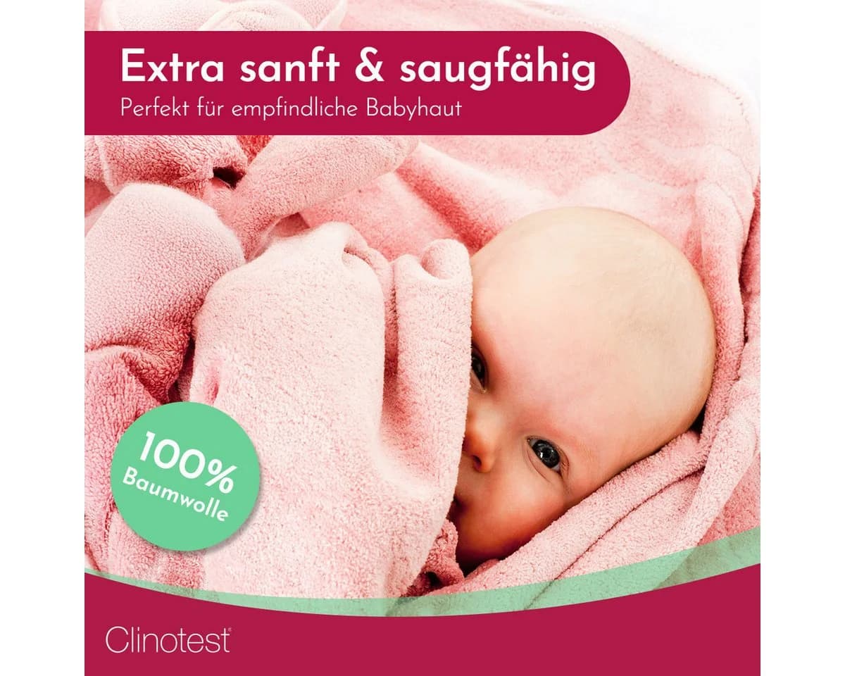 Clinotest Kapuzenhandtuch Rosa 100% Baumwolle Kuschelig - Bild 3