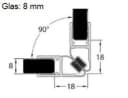 Kristhal Duschdichtung Magnetdichtung 90° transparent 200 cm Bild 3