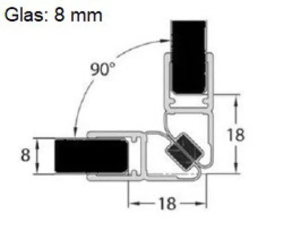 Kristhal Duschdichtung Magnetdichtung 90° transparent 200 cm - Bild 3
