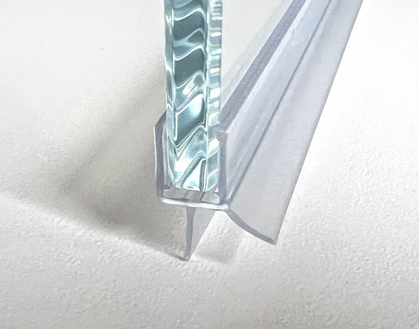 Kristhal Duschdichtung mit Abtropfleiste und Schleiflippe, transparent - Bild 4