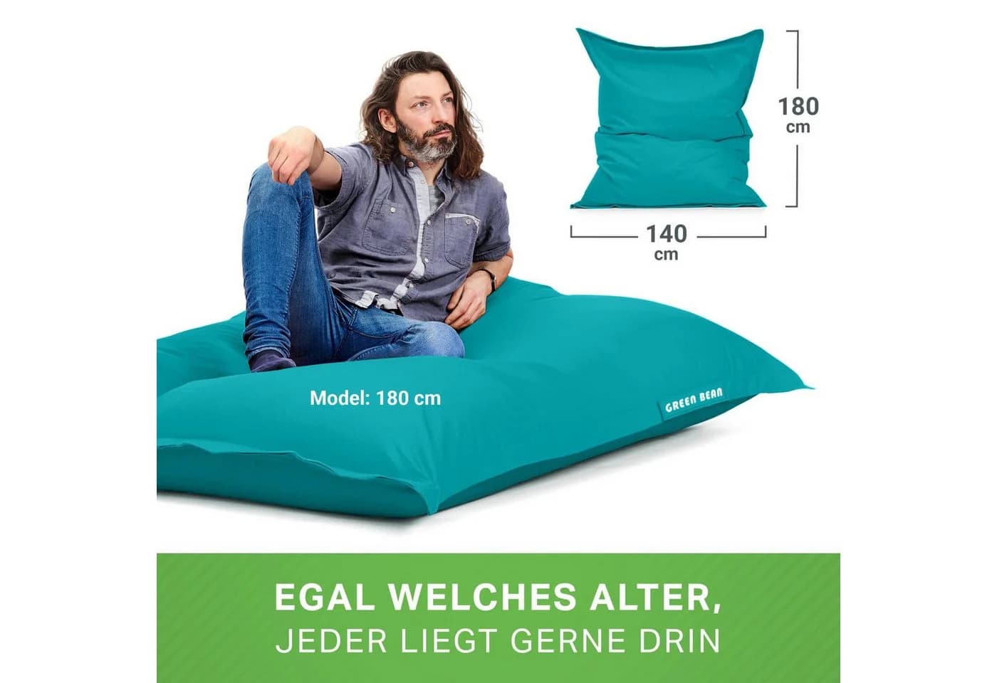 Green Bean XXL Outdoor Sitzsack Türkis Wetterfest - Bild 5