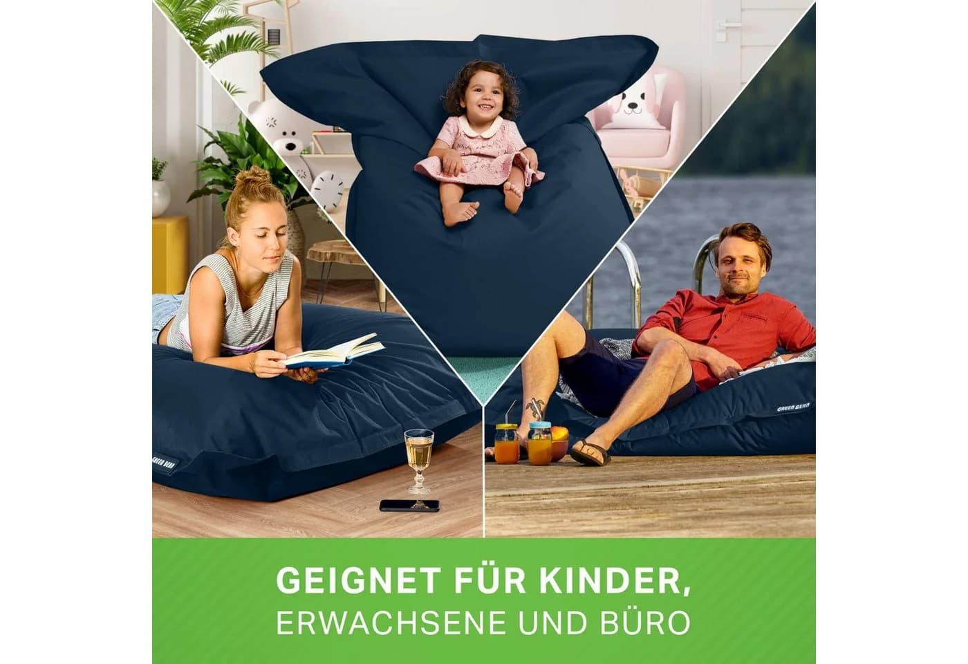 Green Bean XXL Outdoor Sitzsack Dunkelblau Wetterfest - Bild 3
