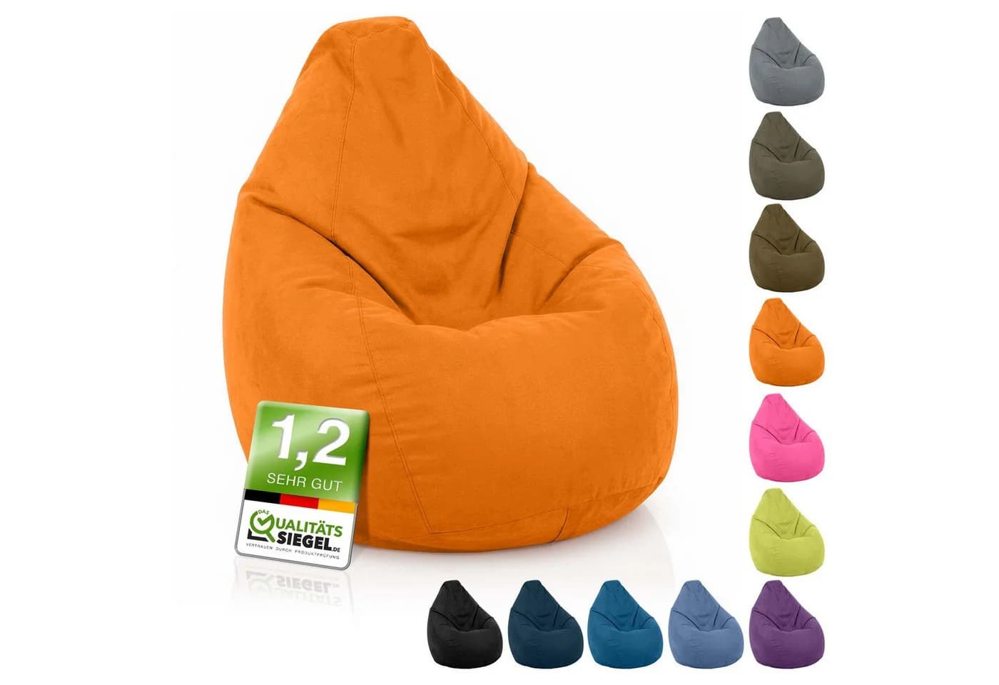 Green Bean Sitzsack Drop Orange EPS-Füllung - Bild 2