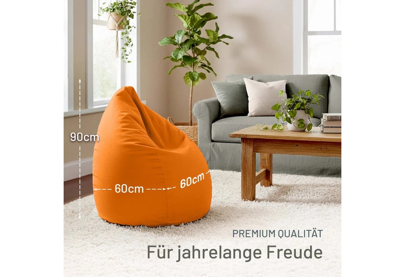 Green Bean Sitzsack Drop Orange EPS-Füllung - Bild 3