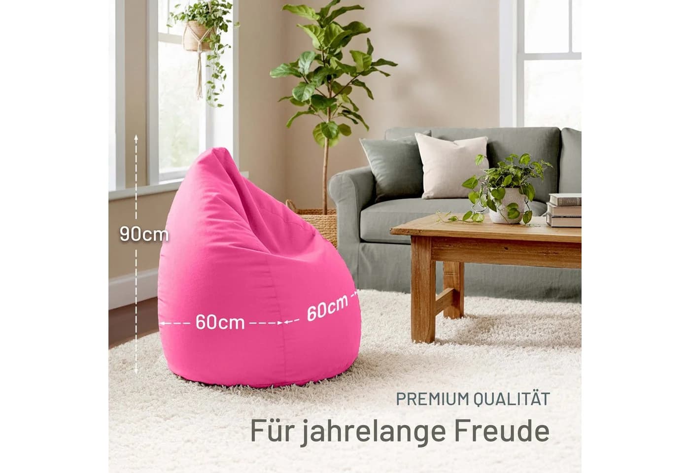 Green Bean Sitzsack Drop Rosa EPS-Perlen Füllung - Bild 3