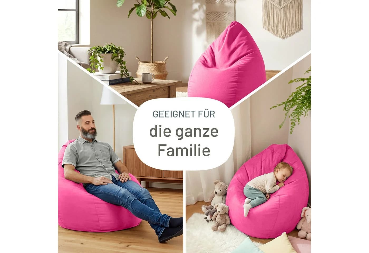 Green Bean Sitzsack Drop Rosa EPS-Perlen Füllung - Bild 4