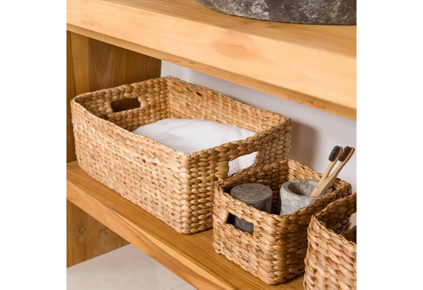 wohnfreuden Aufbewahrungskorb Sunshine Wasserhyazinthe Braun - Bild 3
