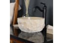 wohnfreuden Aufsatzwaschbecken Erosi Marmor 30 cm Creme Bild 2