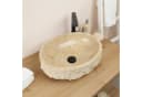 wohnfreuden Aufsatzwaschbecken Erosi Marmor 50 cm Creme Bild 4