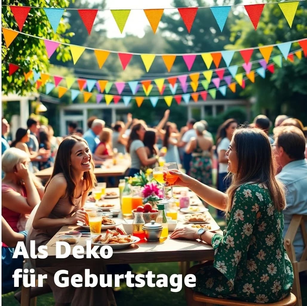 Dekotalent® Wimpelkette 100 Meter Bunt Party Dekoration - Bild 4