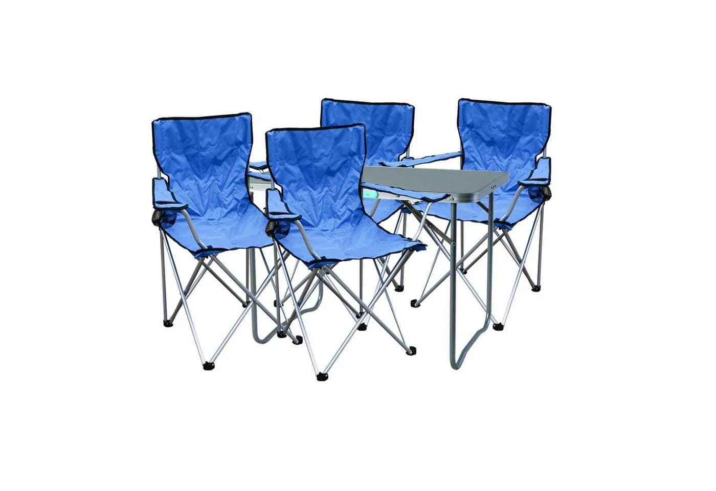 Mojawo Camping-Essgruppe 5-tlg. Blau mit 4 Klappstühlen & Tragebeutel - Bild 2