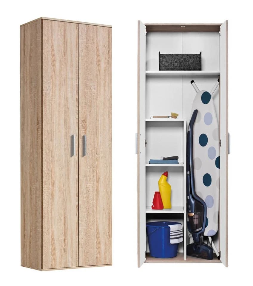 mokebo Mehrzweckschrank Sonoma Eiche Weiß 180 cm - Bild 2