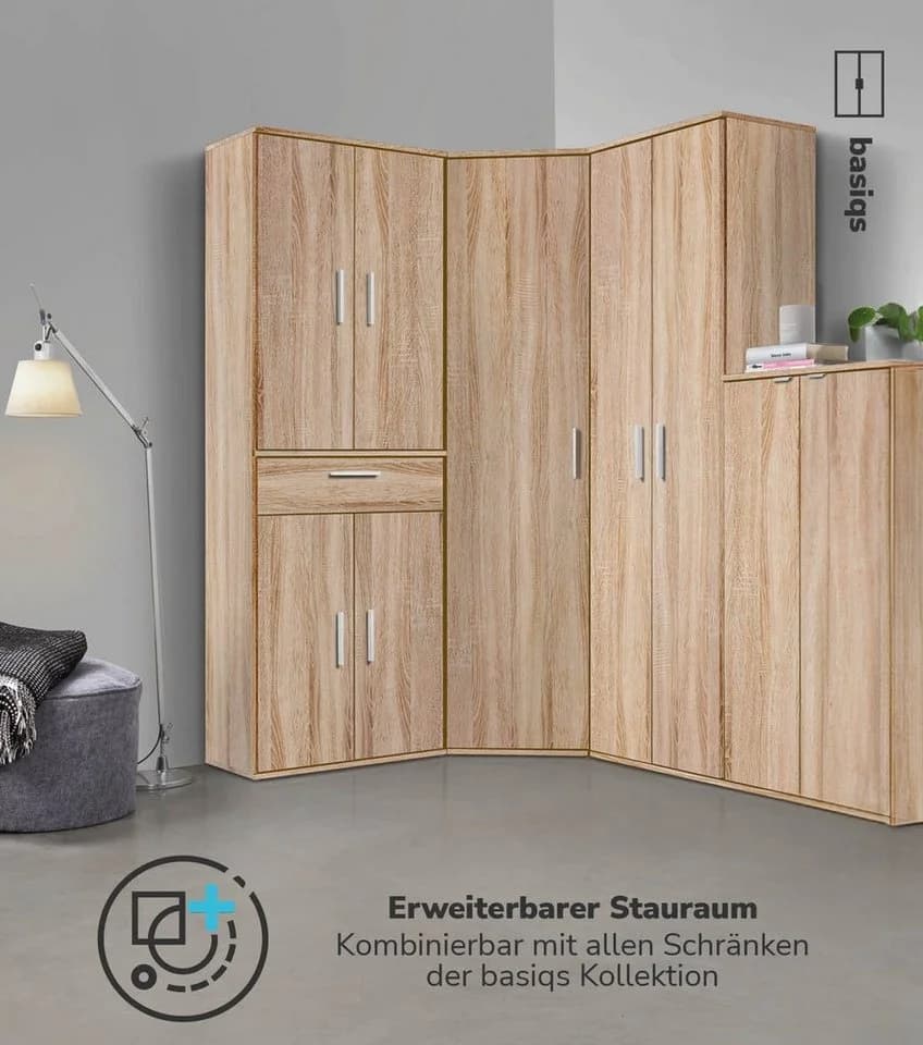 mokebo Mehrzweckschrank Sonoma Eiche Weiß 180 cm - Bild 4