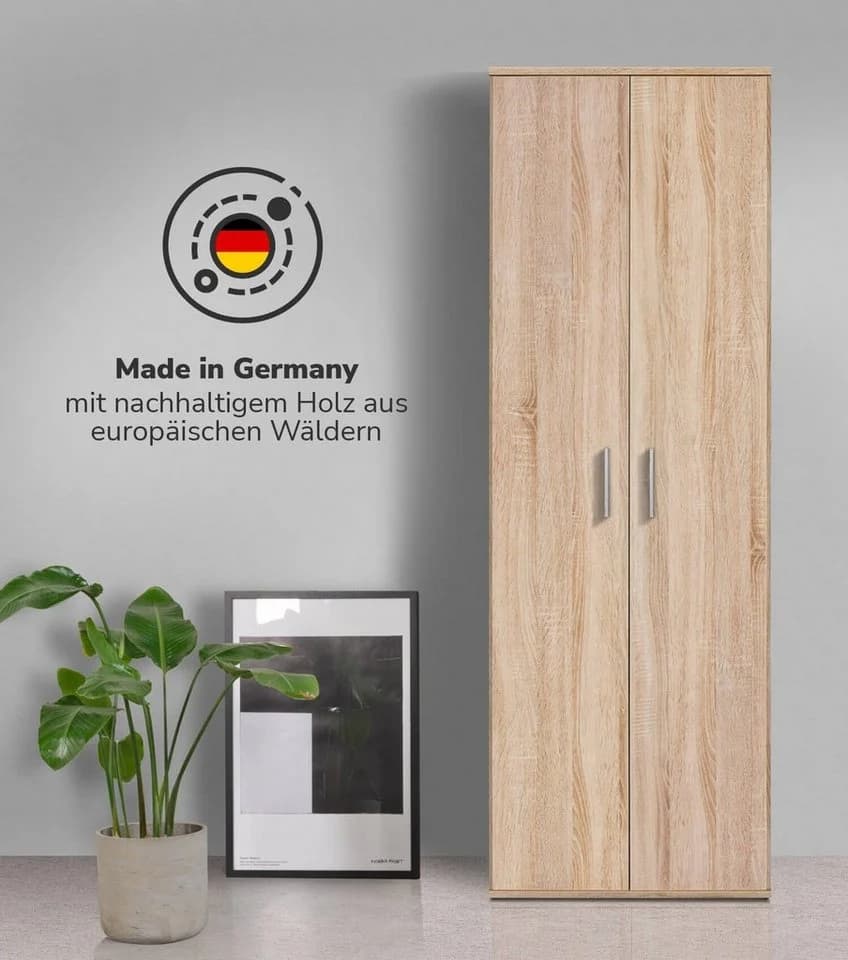 mokebo Mehrzweckschrank Sonoma Eiche Weiß 180 cm - Bild 5