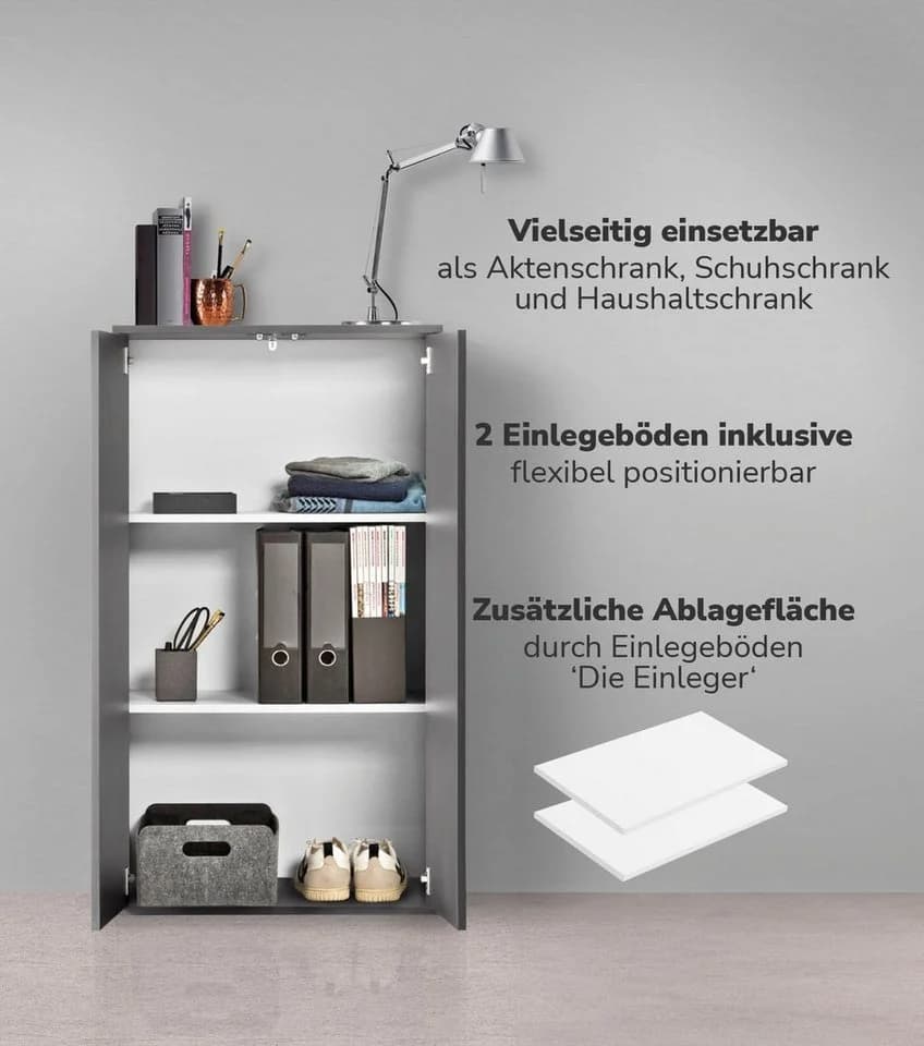 mokebo Mehrzweckschrank Der Schlanke Schwarz Modern - Bild 3