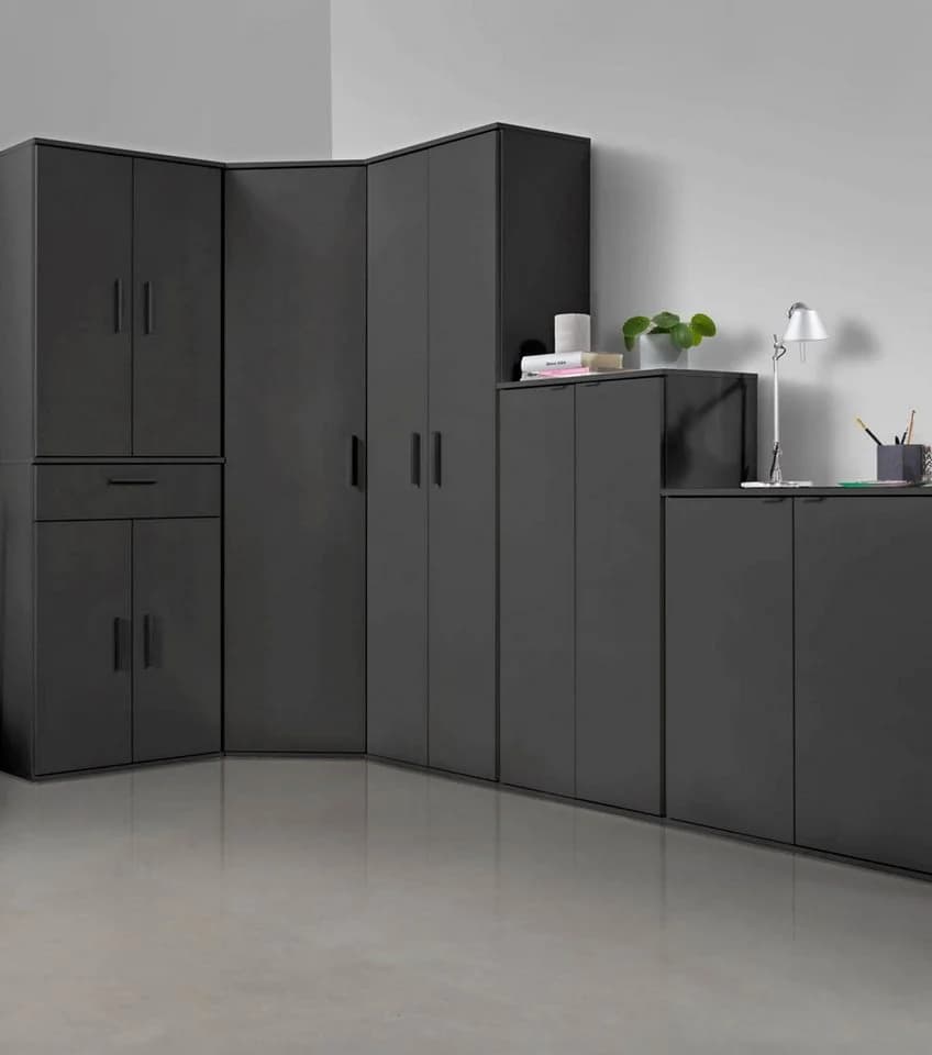 mokebo Mehrzweckschrank Schwarz Anthrazit mit 4 Böden - Bild 4