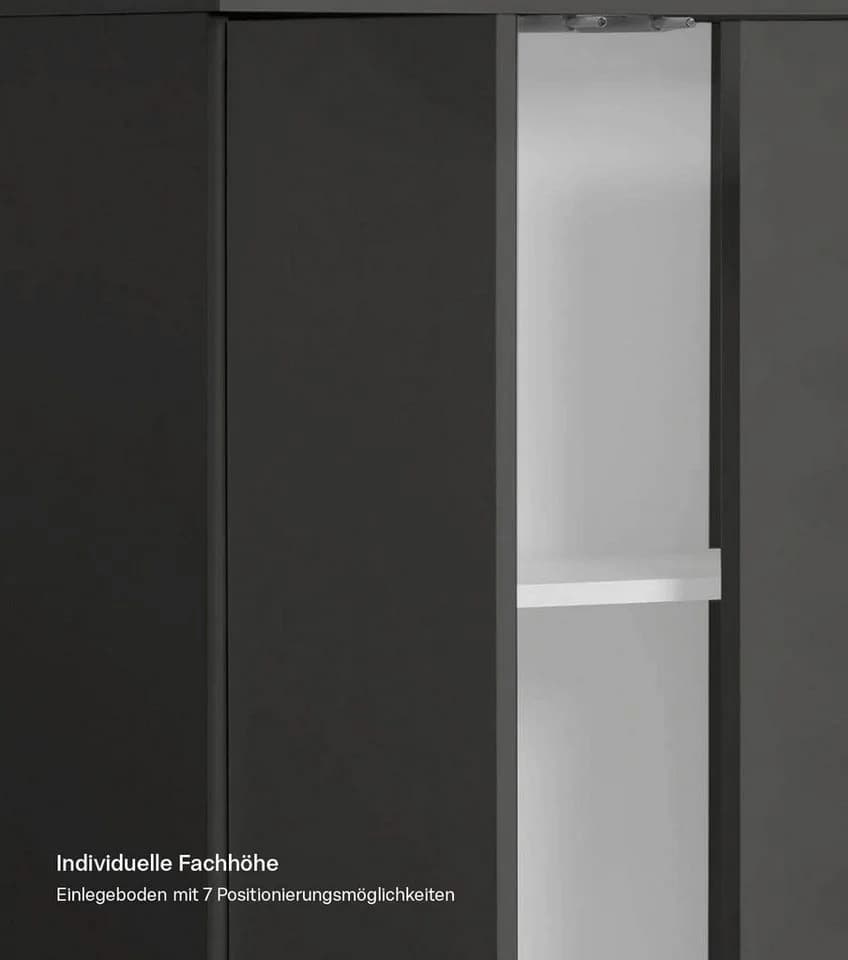 mokebo Mehrzweckschrank Schwarz 2-türig mit Einlegeboden - Bild 3