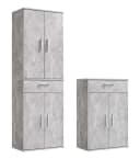 mokebo Schrank-Set Grau 2er-Set Mehrzweckschrank Schubladenschrank Bild 2