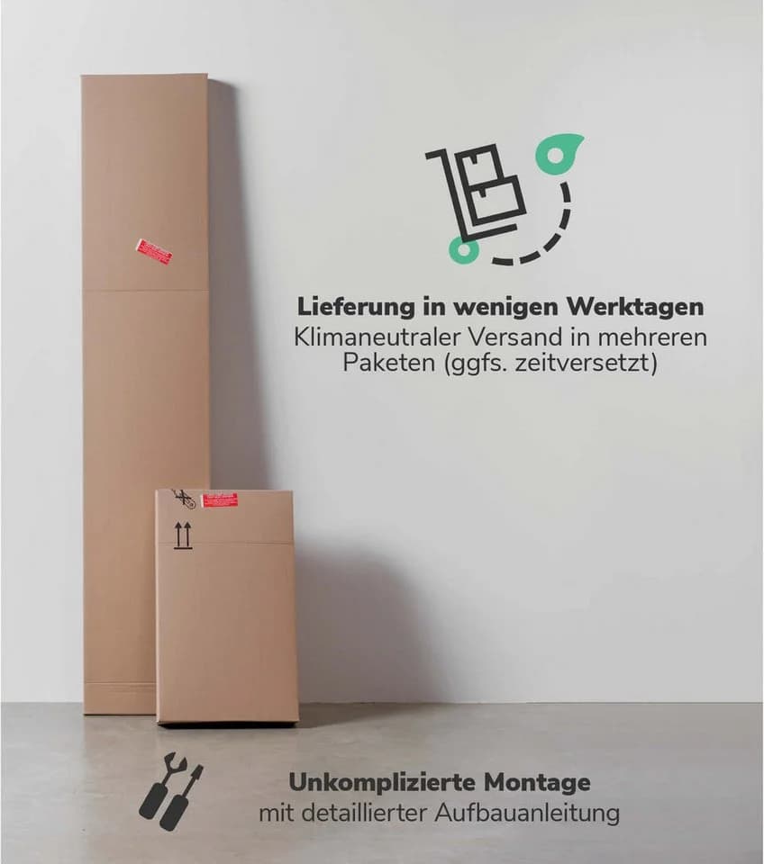 mokebo Schrank-Set Grau 2er-Set Mehrzweckschrank Schubladenschrank - Bild 5