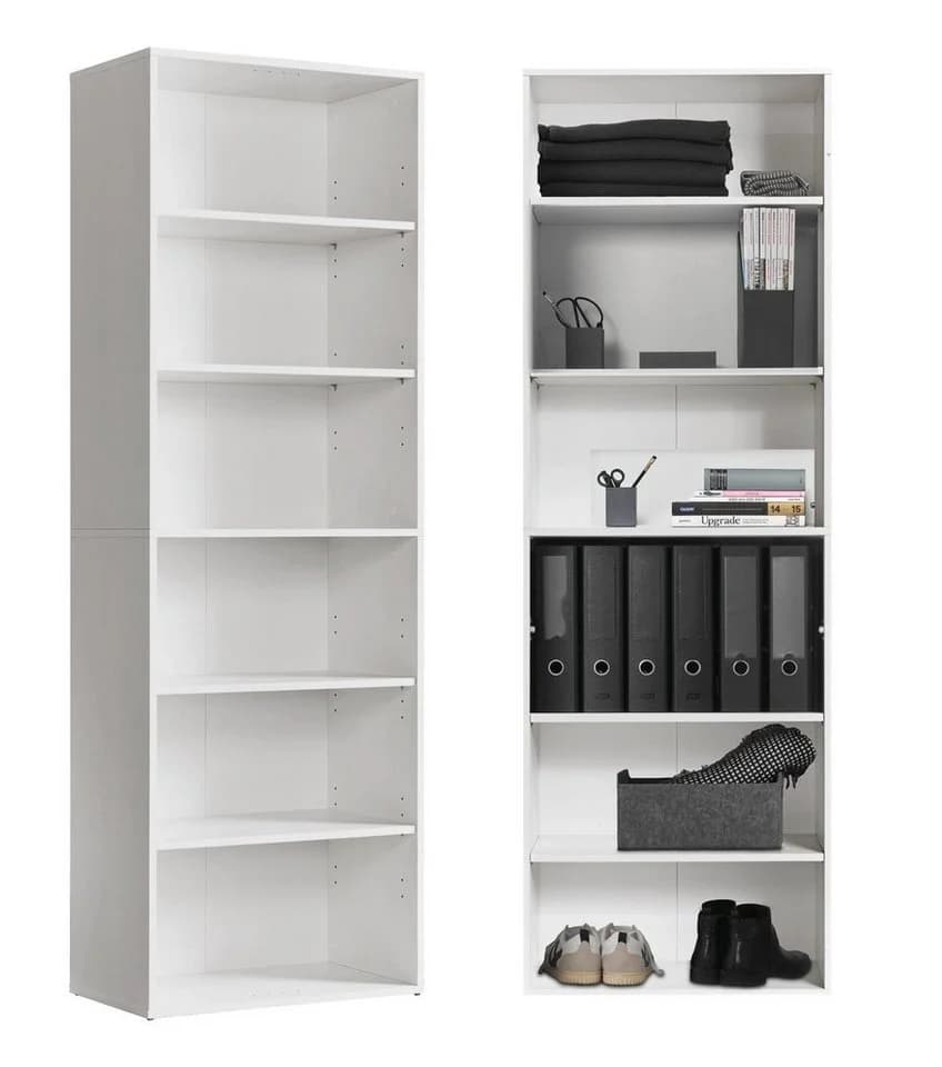 mokebo Bücherregal Weiß Melaminbeschichtung Aktenregal Standregal - Bild 2