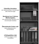 mokebo Bücherregal Der Bücherwurm Anthrazit Schwarz Holzregal Bild 1