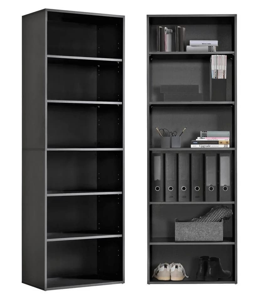 mokebo Bücherregal Der Bücherwurm Anthrazit Schwarz Holzregal - Bild 2
