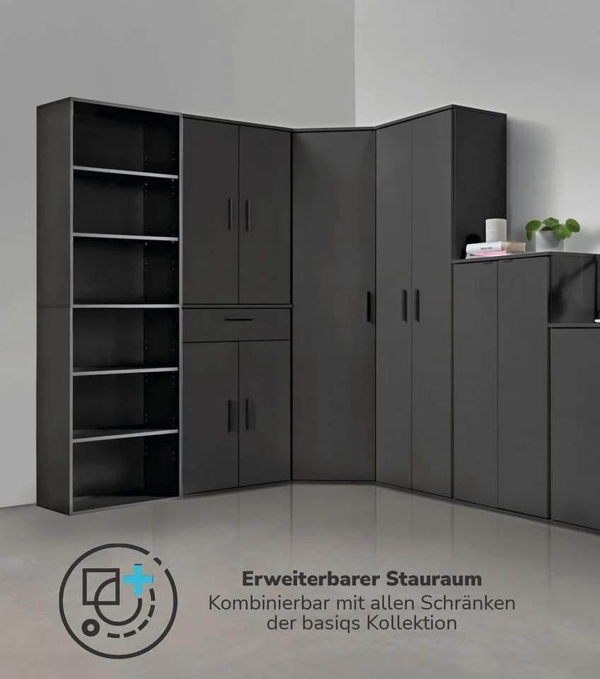 mokebo Bücherregal Der Bücherwurm Anthrazit Schwarz Holzregal - Bild 3