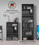 mokebo Bücherregal Der Bücherwurm Anthrazit Schwarz Holzregal Bild 4