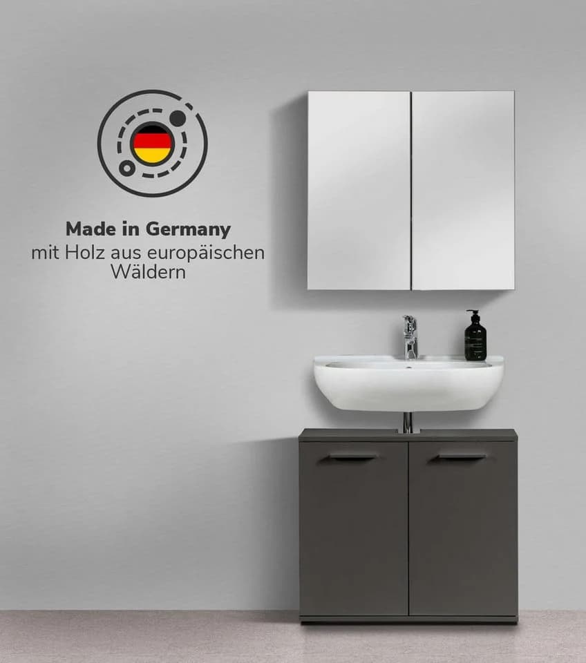 mokebo Spiegelschrank Die Badenixe Anthrazit Schwarz Wandschrank - Bild 3