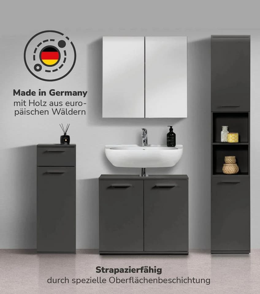 mokebo Badmöbel-Set Der Steuermann 4-teilig Schwarz - Bild 3