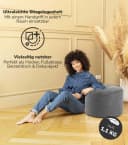 Grauer Webstoff-Pouf: Gemütlicher Sitzhocker & Fußstütze Bild 1