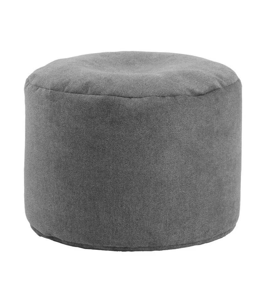 Grauer Webstoff-Pouf: Gemütlicher Sitzhocker & Fußstütze - Bild 2