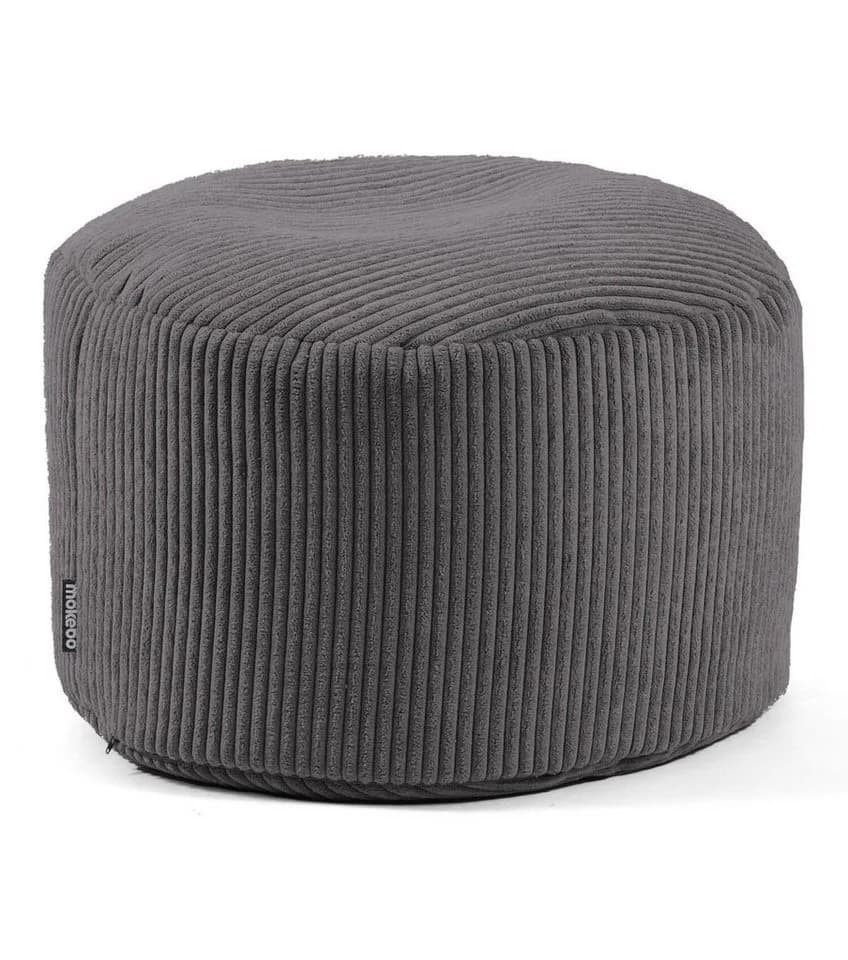 mokebo Pouf Der faule Lenz rund Cordstoff Anthrazit - Bild 2