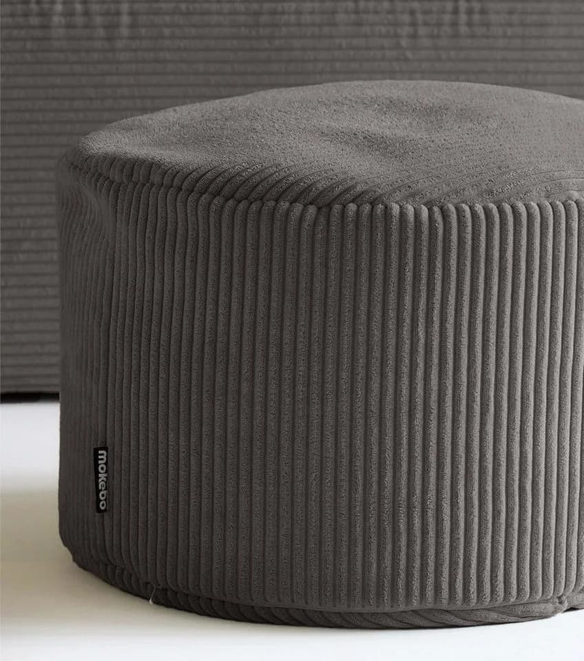 mokebo Pouf Der faule Lenz rund Cordstoff Anthrazit - Bild 4