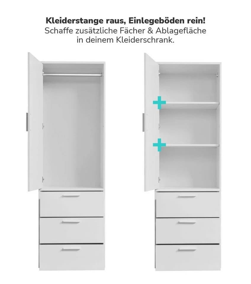mokebo Einlegeboden Die Ableger 2er-Set Weiß für Kleiderschrank - Bild 3