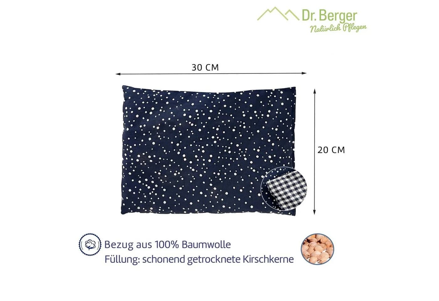 Dr. Berger Kirschkernkissen Blau Tupfendruck