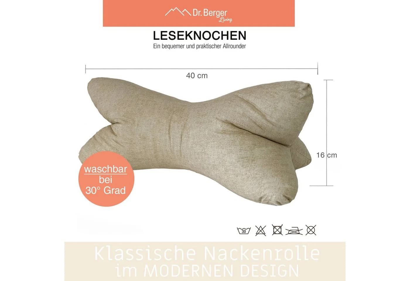 Dr. Berger Nackenkissen Leseknochen Beige