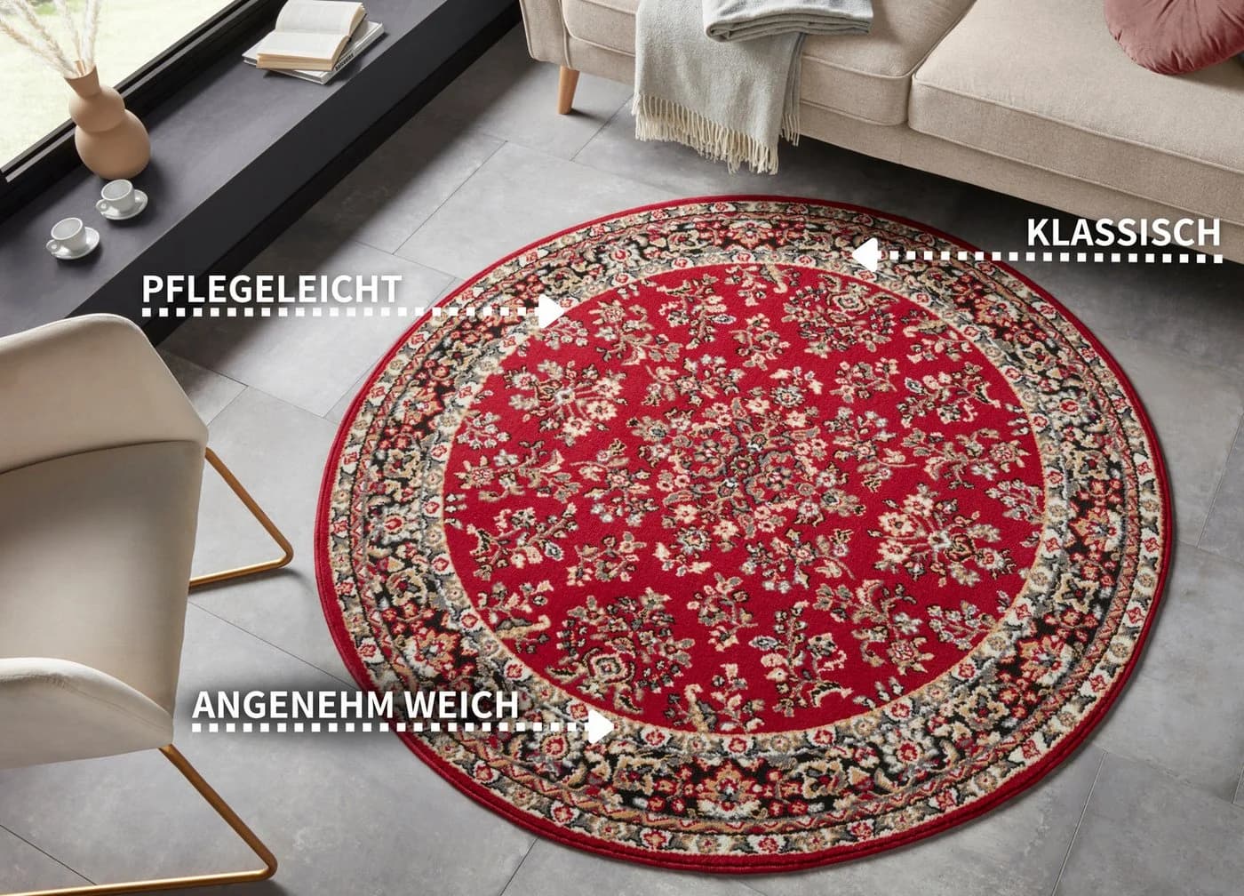 HANSE HOME Teppich Halton Rot Orientalisch Kurzflor - Bild 3